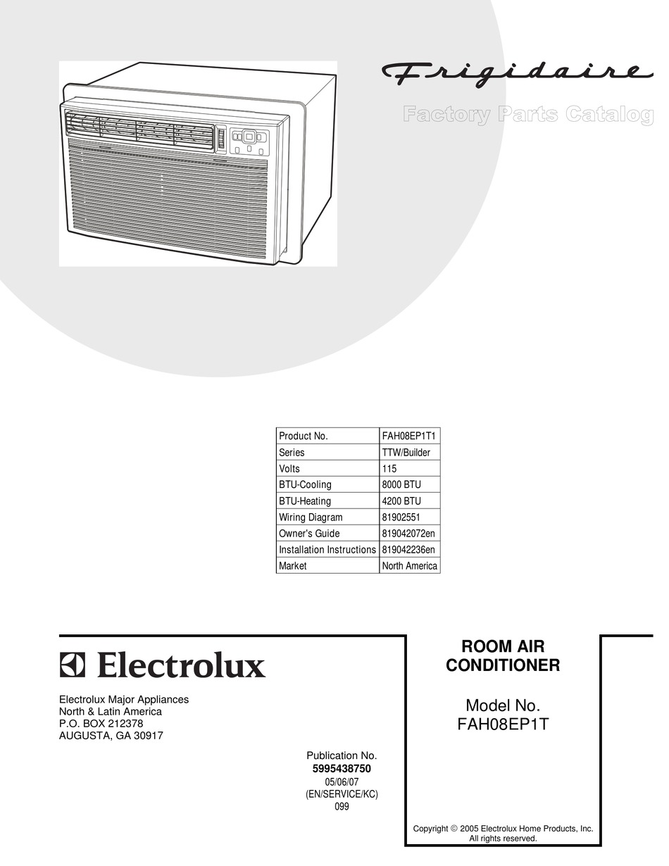 frigidaire fah086s1t