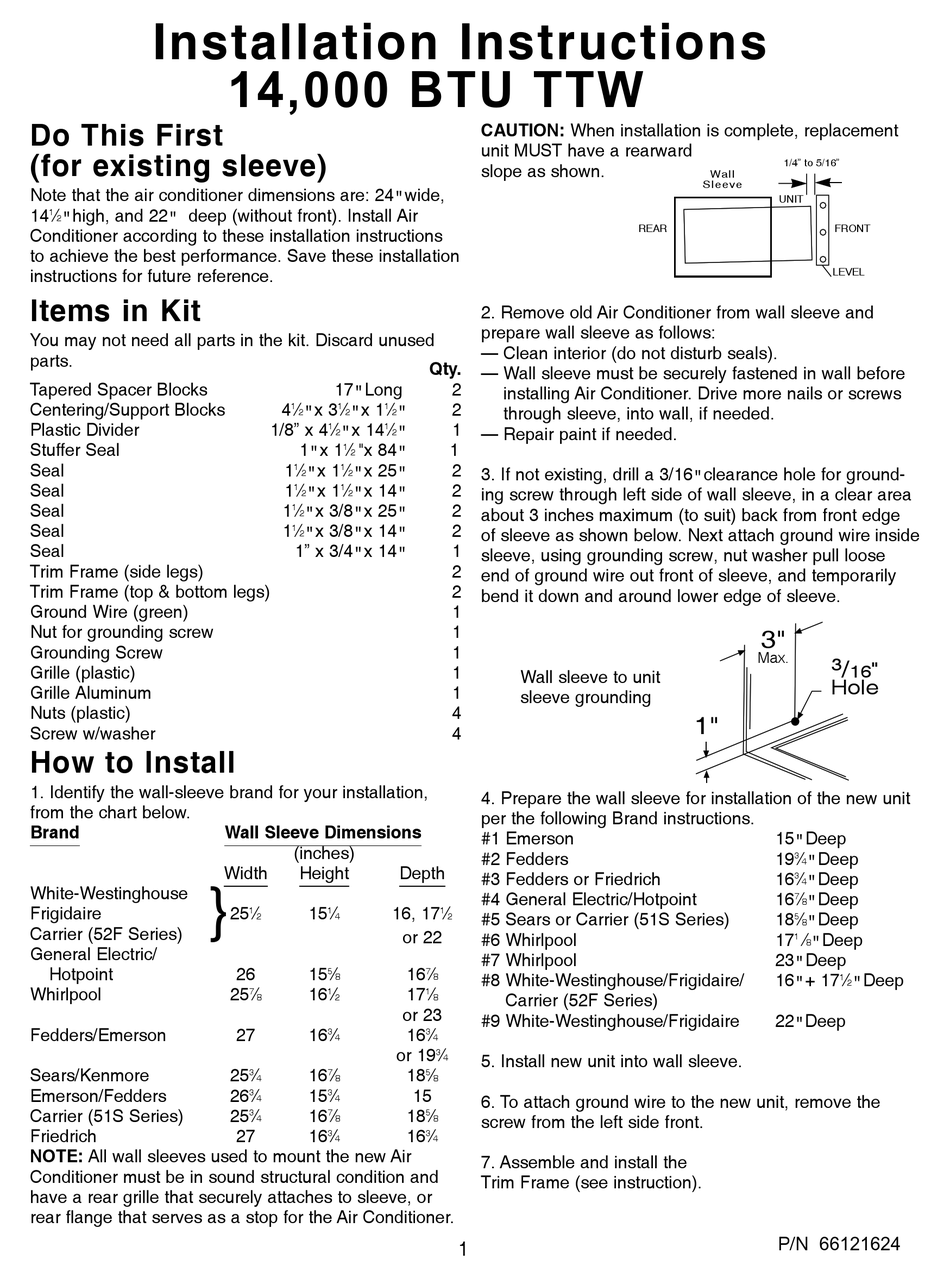 frigidaire fah14er2t