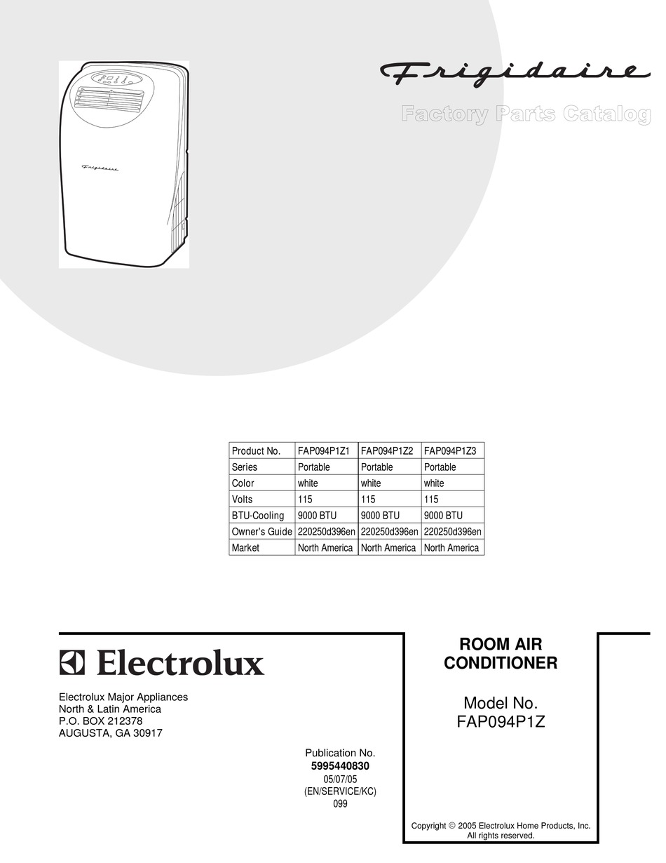 frigidaire fap094p1z2 portable air conditioner