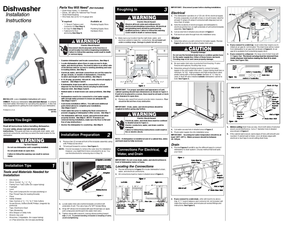 install frigidaire gallery dishwasher