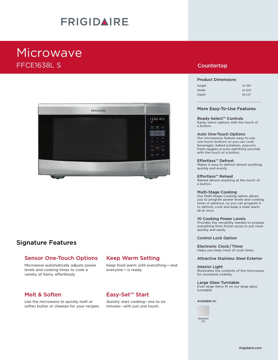 FFCE2278LS Frigidaire Microwave Ovens