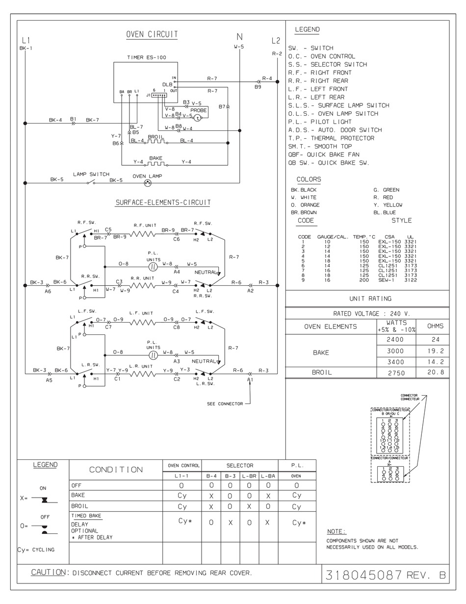 FRIGIDAIRE FED300DSB COOKTOP WIRING DIAGRAM ManualsLib
