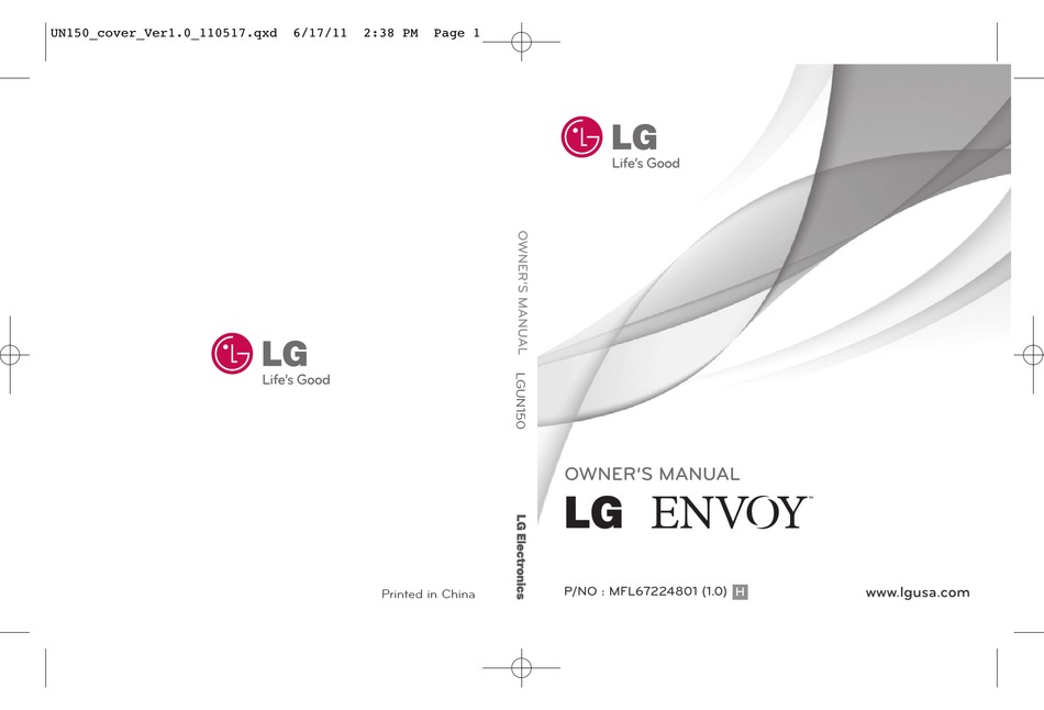 LG LGUN150 CELL PHONE OWNER'S MANUAL | ManualsLib