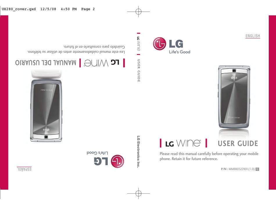 LG LGUX280 CELL PHONE USER MANUAL | ManualsLib