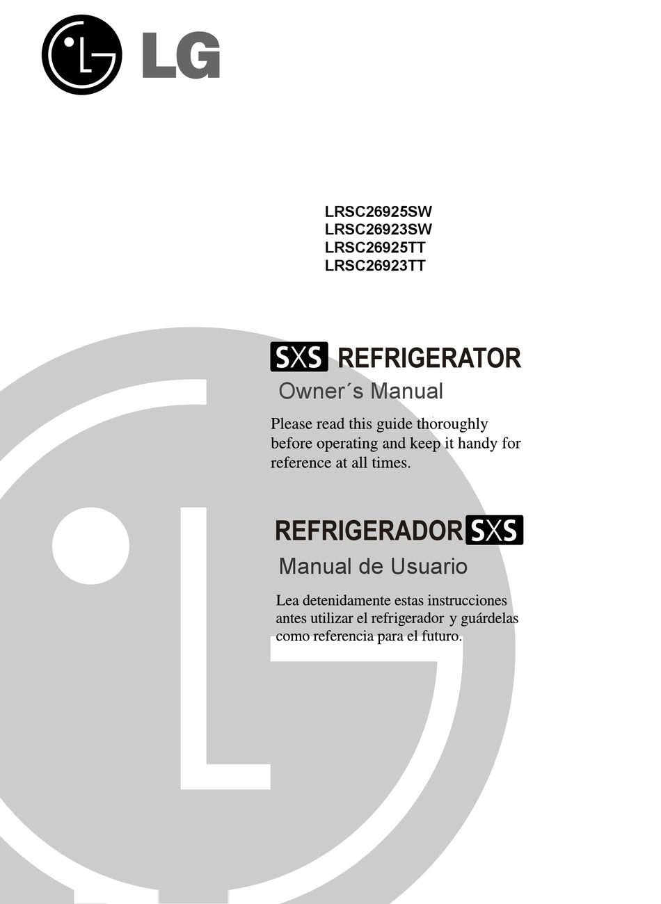 LG LRSC26923SW OWNER'S MANUAL Pdf Download | ManualsLib