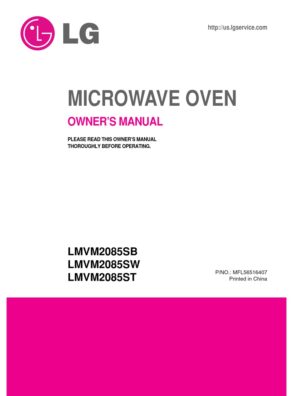 LG LMVM2085SB OWNER'S MANUAL Pdf Download | ManualsLib