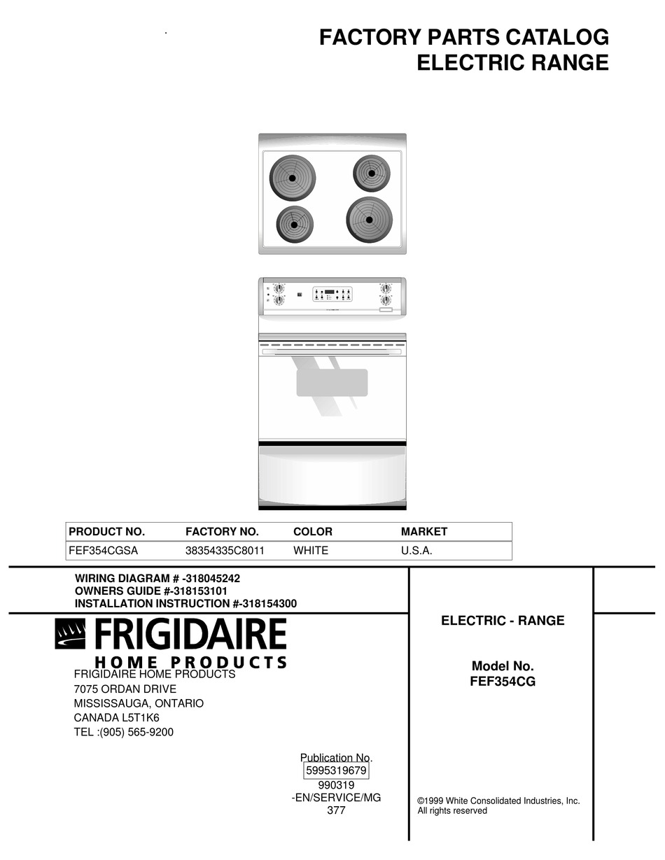 frigidaire-fef354cg-factory-parts-catalog-pdf-download-manualslib