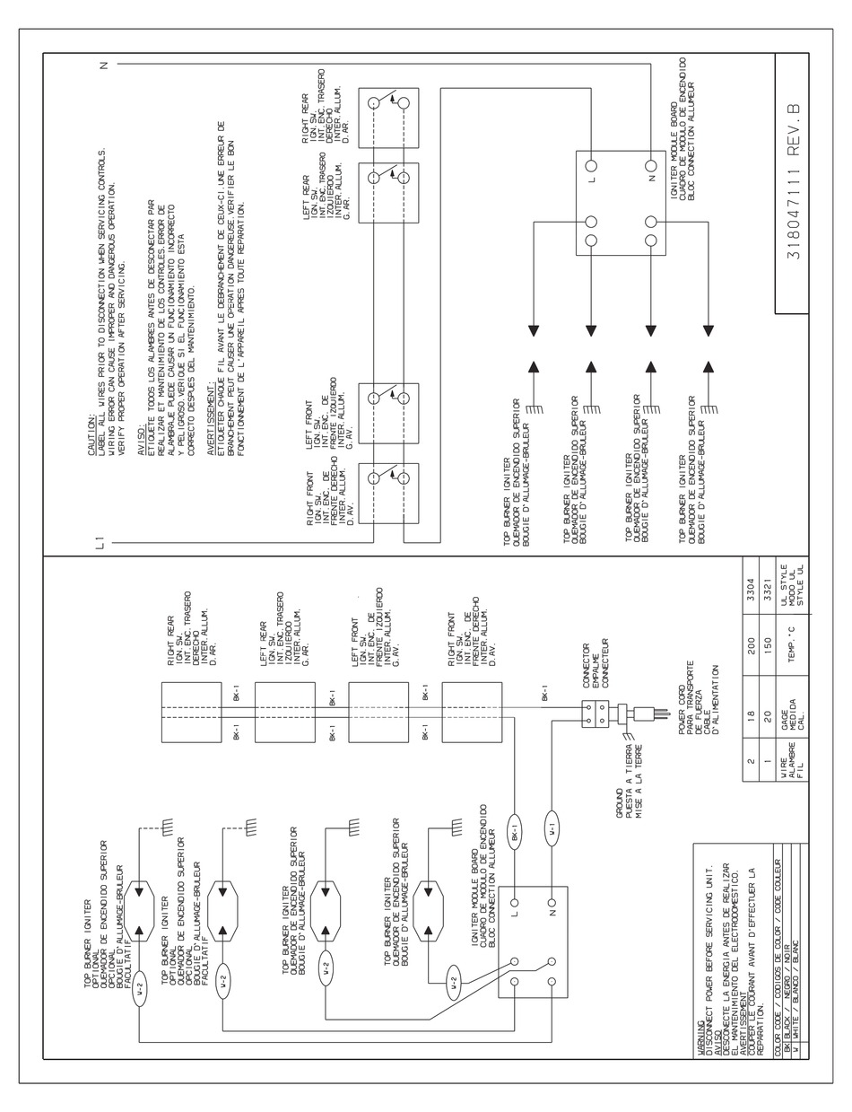 FRIGIDAIRE FGC36S6ASC COOKTOP WIRING DIAGRAM ManualsLib