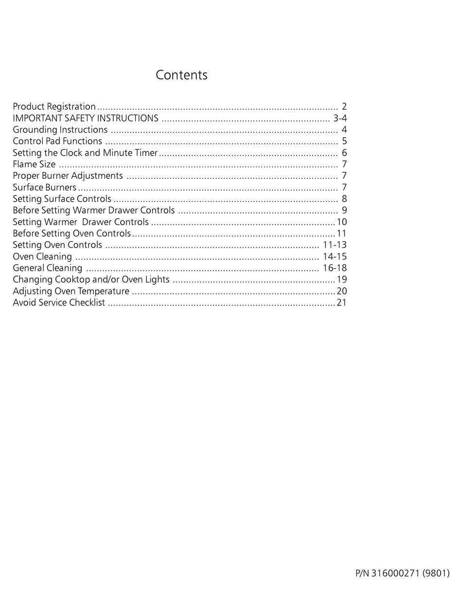 FRIGIDAIRE FGF354BGWC COOKTOP USER MANUAL ManualsLib