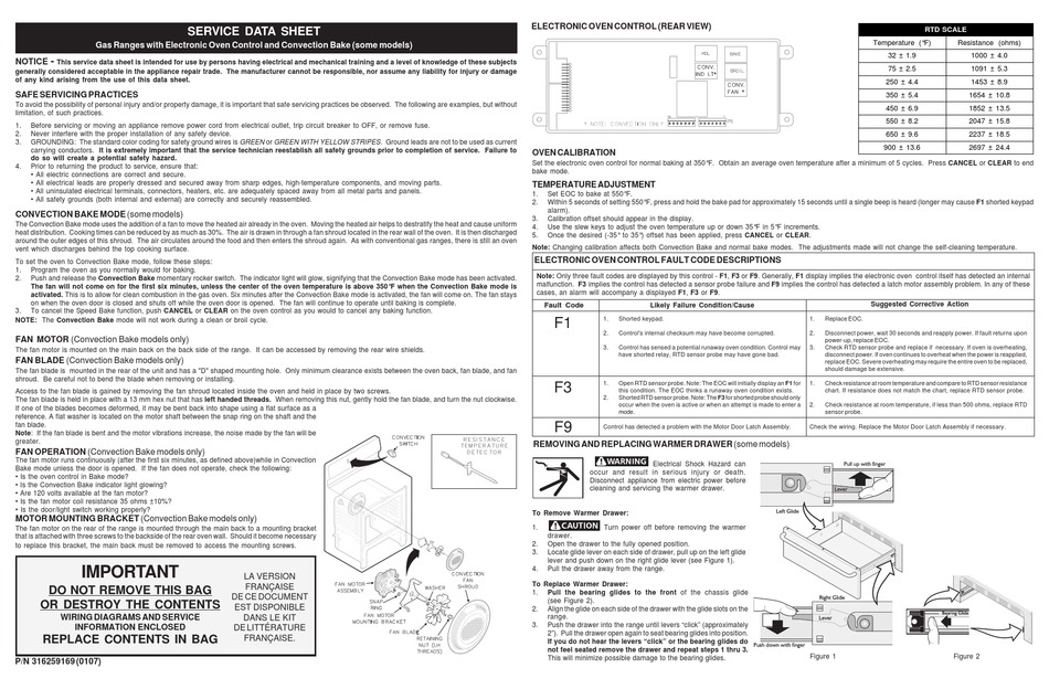 FRIGIDAIRE FGFL66ASC SERVICE DATA SHEET Pdf Download ManualsLib
