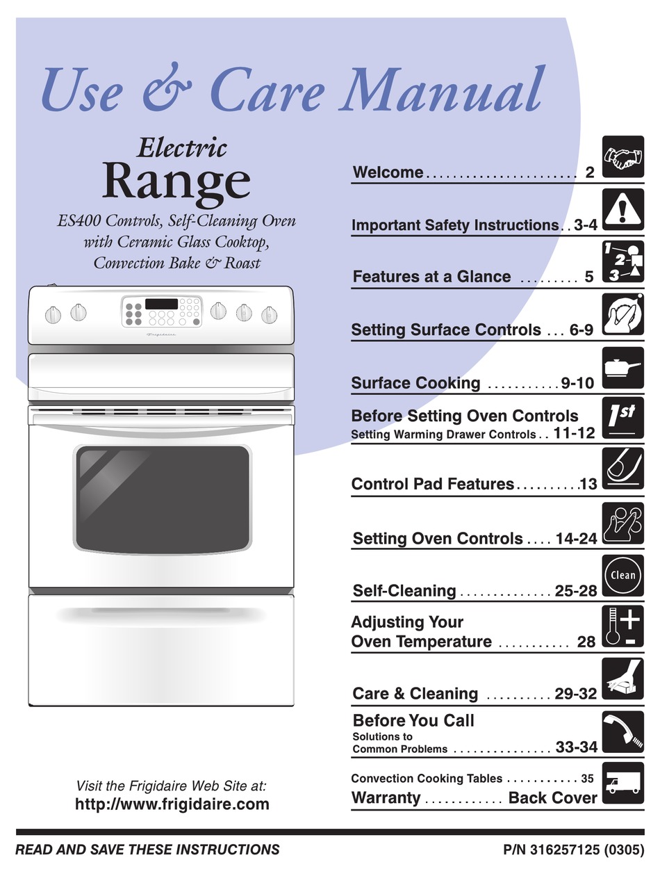 FRIGIDAIRE PLEF398CCB USE & CARE MANUAL Pdf Download ManualsLib