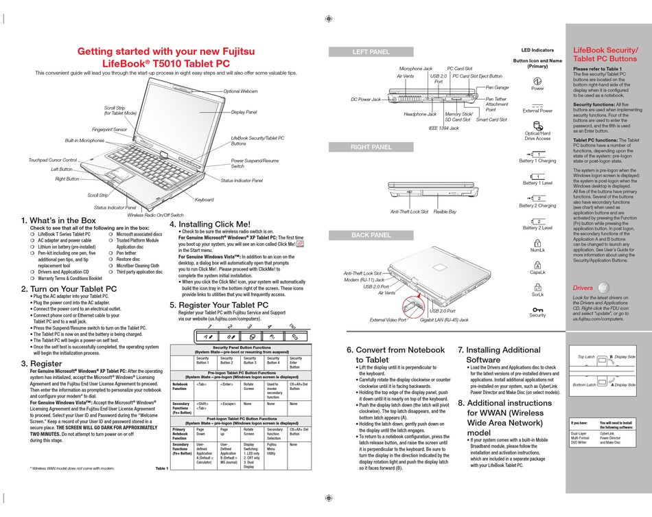 fujitsu lifebook mouse pad system name