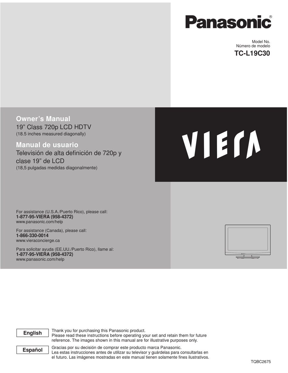 PANASONIC VIERA TC-L19C30 OWNER'S MANUAL Pdf Download | ManualsLib