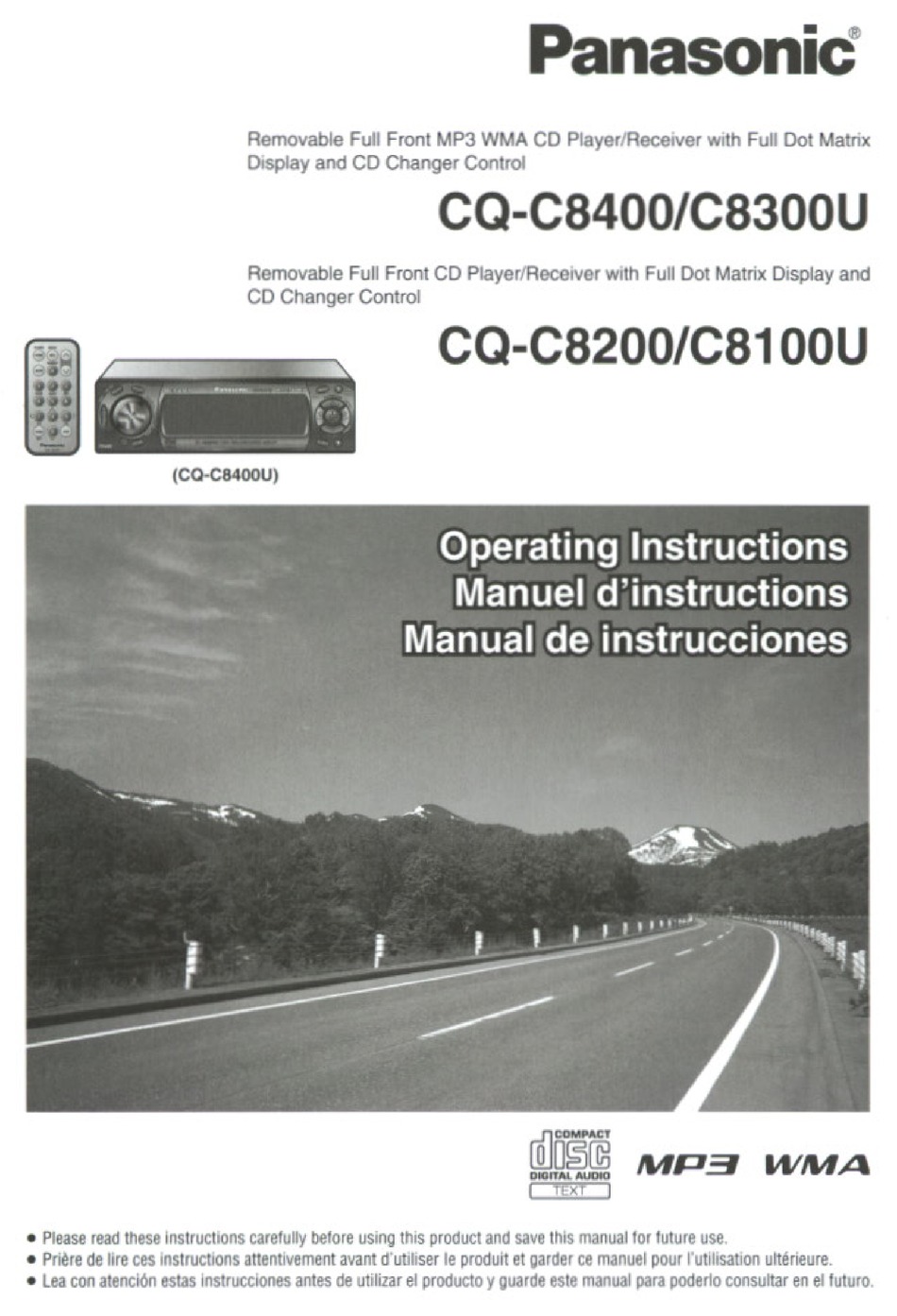 PANASONIC CQC8100U CAR RECEIVER OPERATING INSTRUCTIONS MANUAL ManualsLib