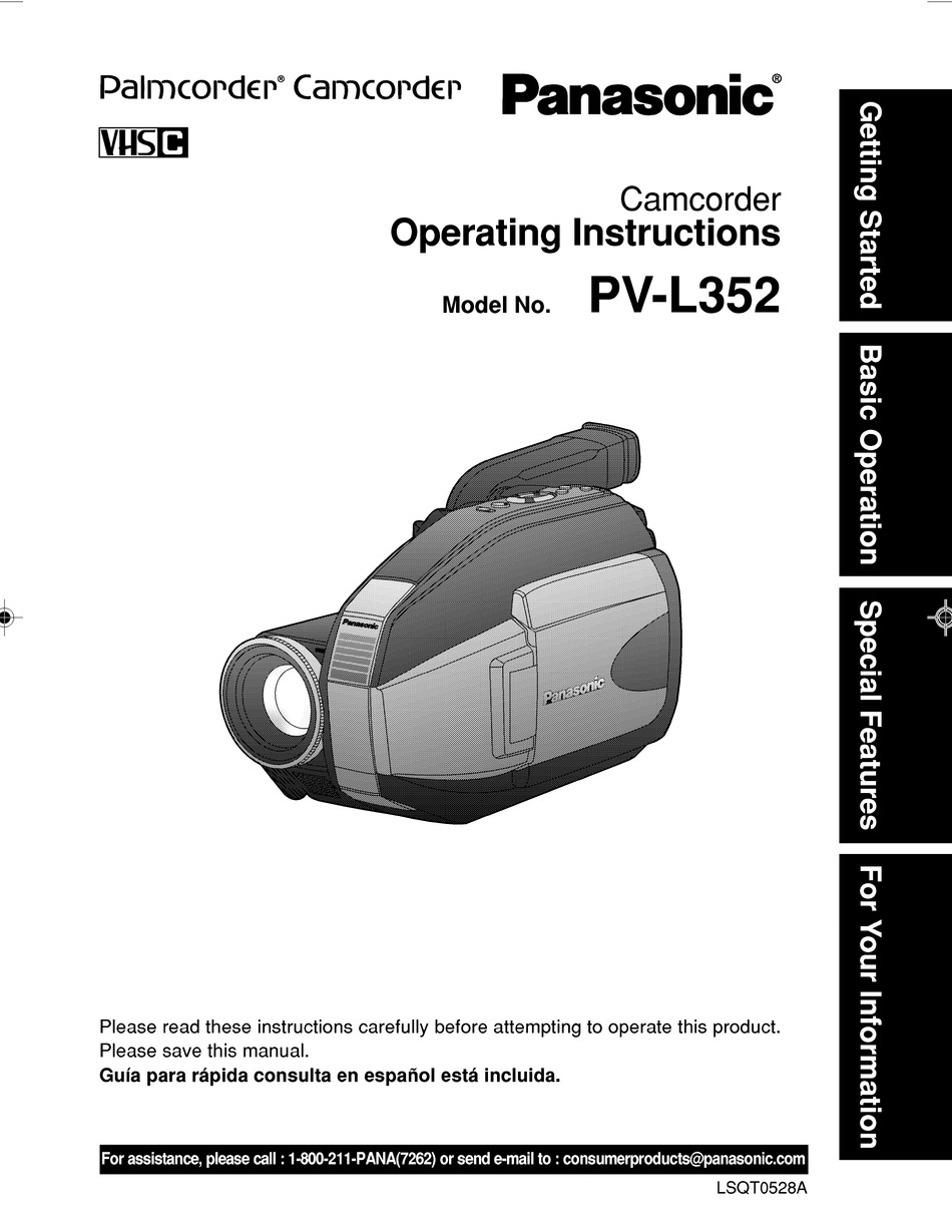 PANASONIC PV-L352 OPERATING MANUAL Pdf Download | ManualsLib