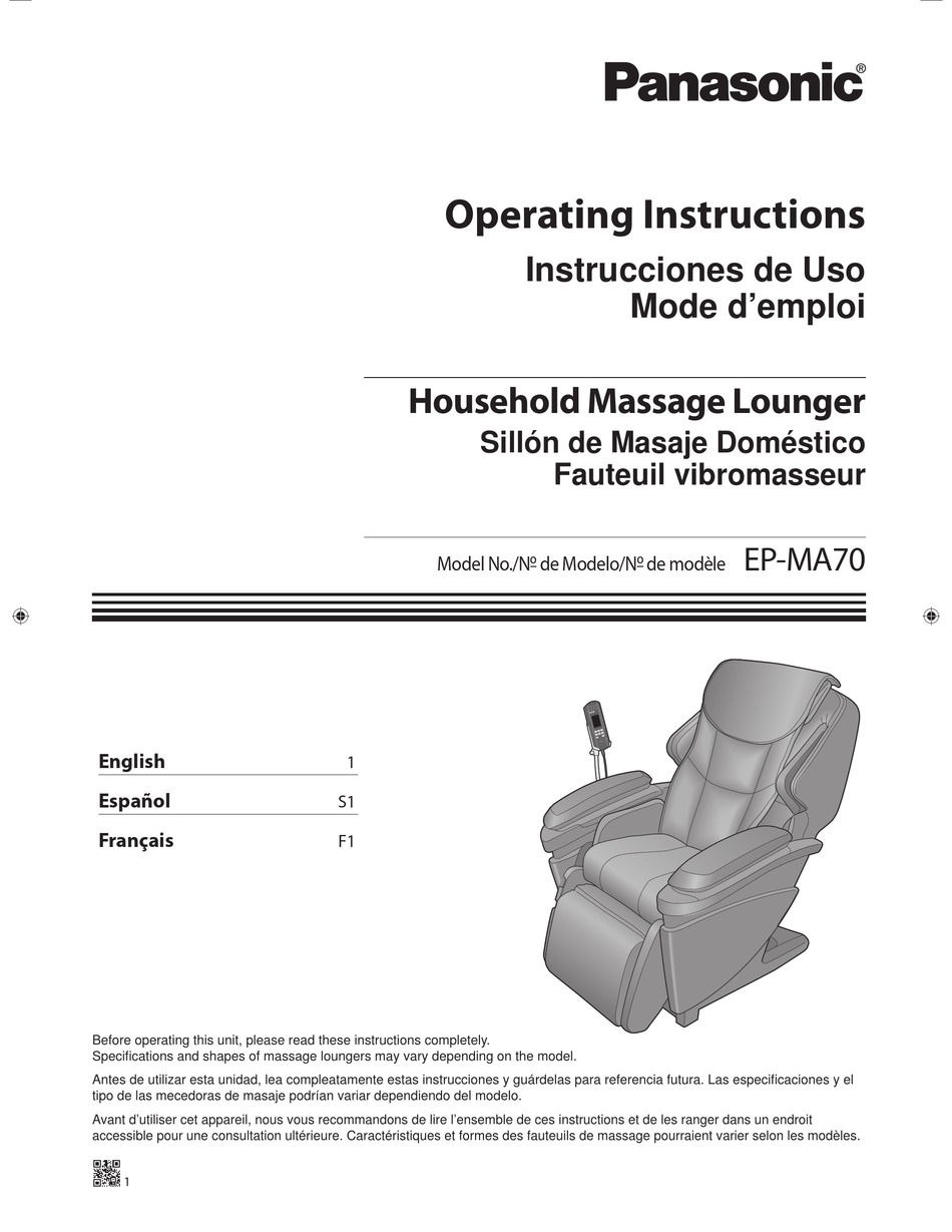 Panasonic Ep Ma70kx Massager Instrucciones De Uso Manualslib