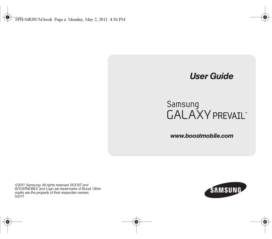 Samsung Galaxy Prevail Sph M820 User Manual Pdf Download Manualslib
