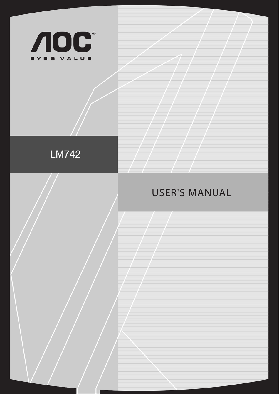 AOC LM742 USER MANUAL Pdf Download | ManualsLib