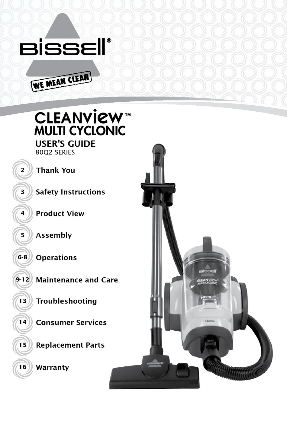 BISSELL CLEANVIEW 80Q2 VACUUM CLEANER 