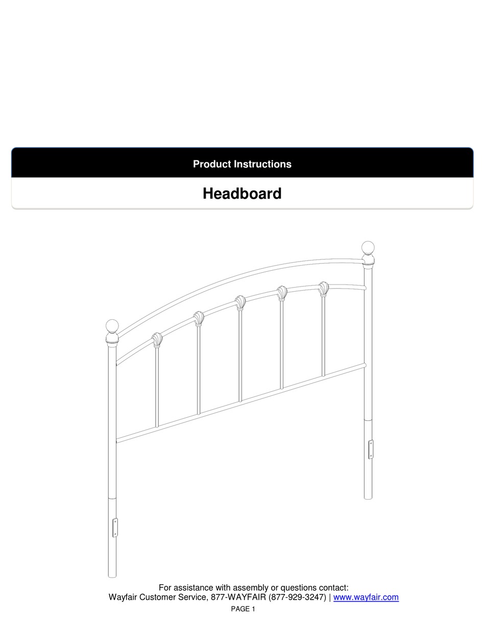 WAYFAIR HEADBOARD PRODUCT INSTRUCTIONS Pdf Download ManualsLib