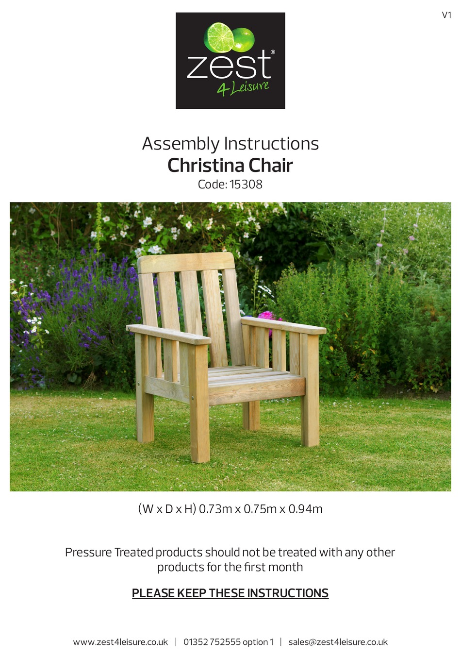 ZEST 4 LEISURE 15308 ASSEMBLY INSTRUCTIONS Pdf Download ManualsLib