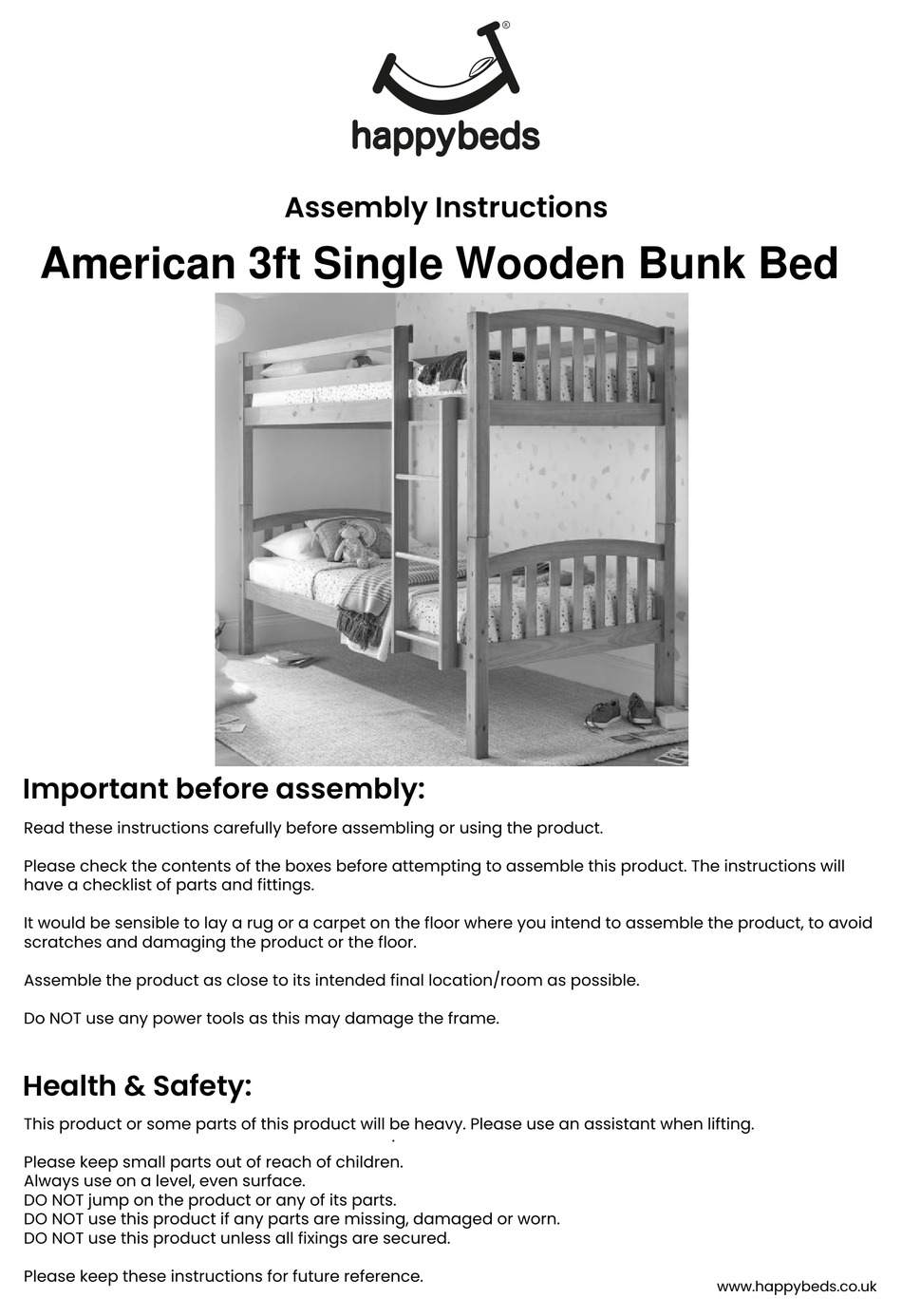 HAPPYBEDS AMERICAN ASSEMBLY INSTRUCTIONS MANUAL Pdf Download ManualsLib