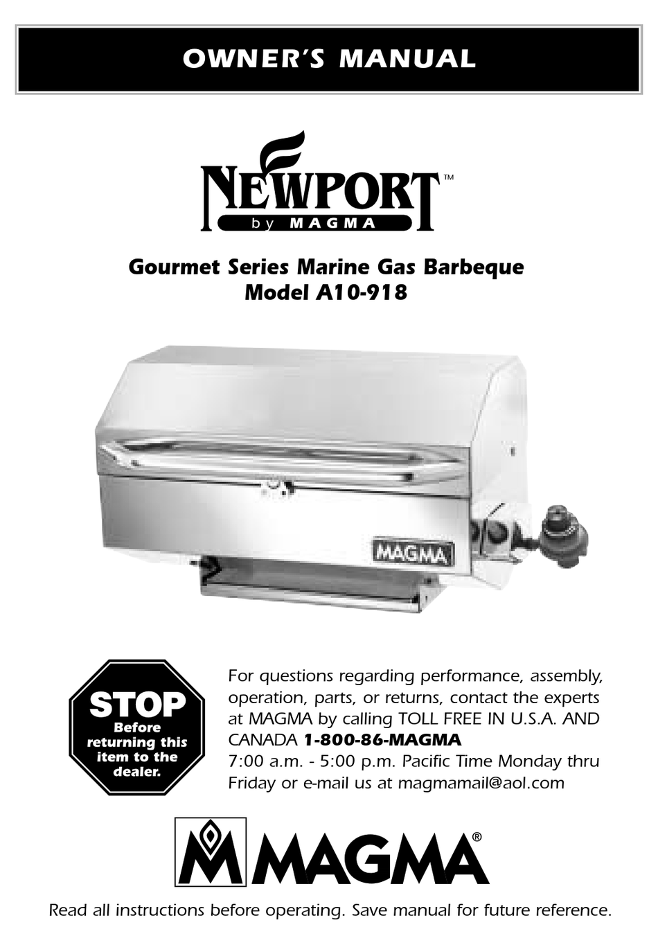 MAGMA NEWPORT GOURMET SERIES OWNER'S MANUAL Pdf Download ManualsLib