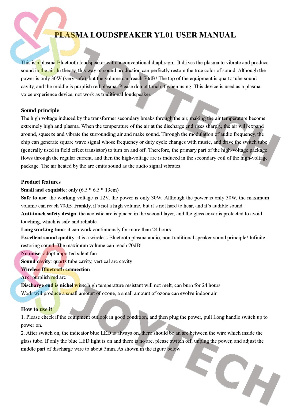 JOYTECH YL01 USER MANUAL Pdf Download ManualsLib
