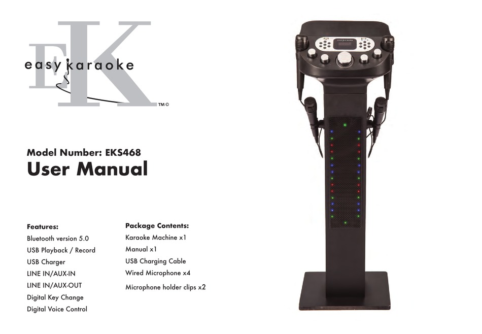 EASY KARAOKE EKS468 USER MANUAL Pdf Download ManualsLib