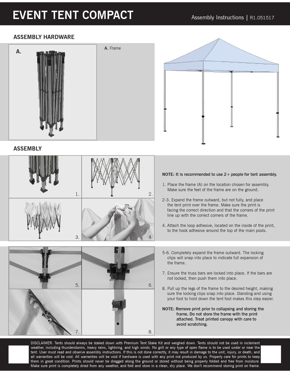 EVENT TENT COMPACT ASSEMBLY INSTRUCTIONS Pdf Download ManualsLib