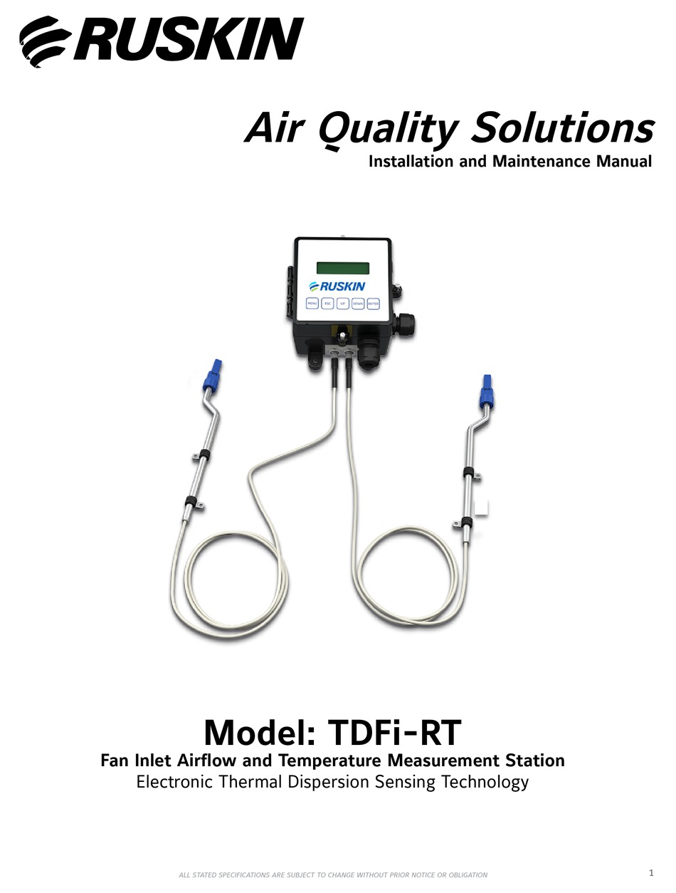 RUSKIN TDFIRT INSTALLATION AND MAINTENANCE MANUAL Pdf Download ManualsLib