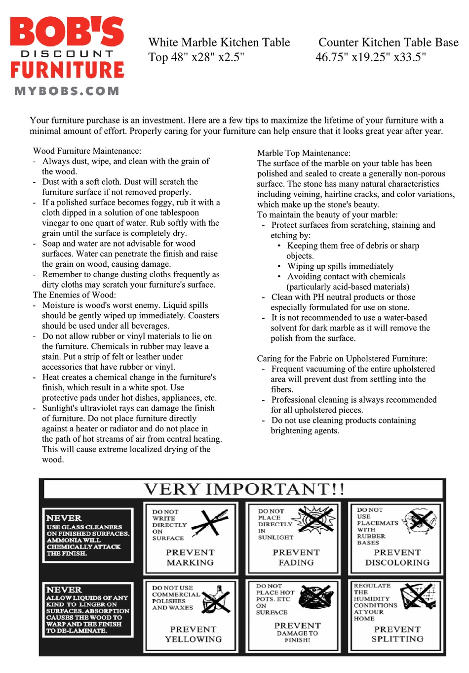 BOB'S DISCOUNT FURNITURE AS380CKT ASSEMBLY INSTRUCTIONS Pdf Download