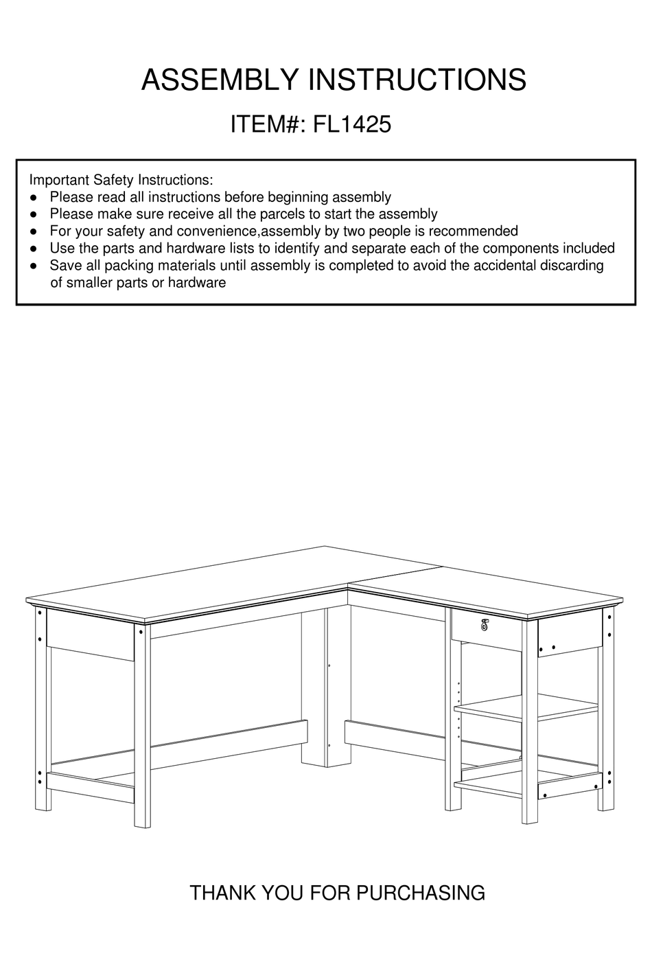 LOWES FL1425 ASSEMBLY INSTRUCTIONS MANUAL Pdf Download ManualsLib