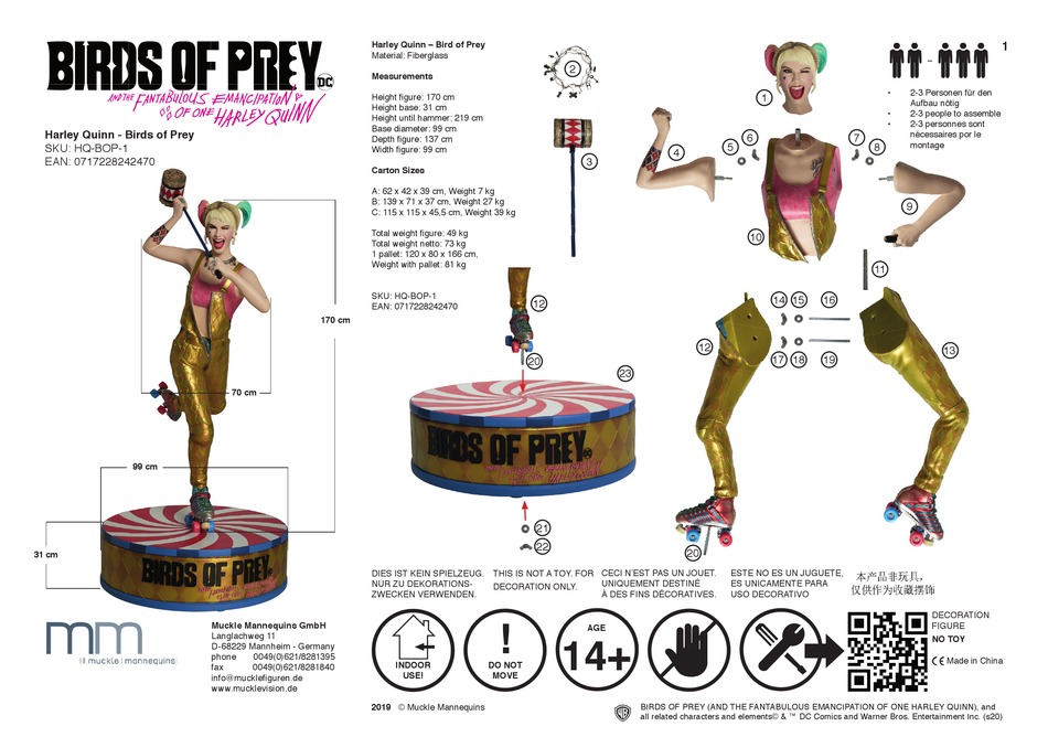 MUCKLE MANNEQUINS HQBOP1 INSTRUCTION MANUAL Pdf Download ManualsLib