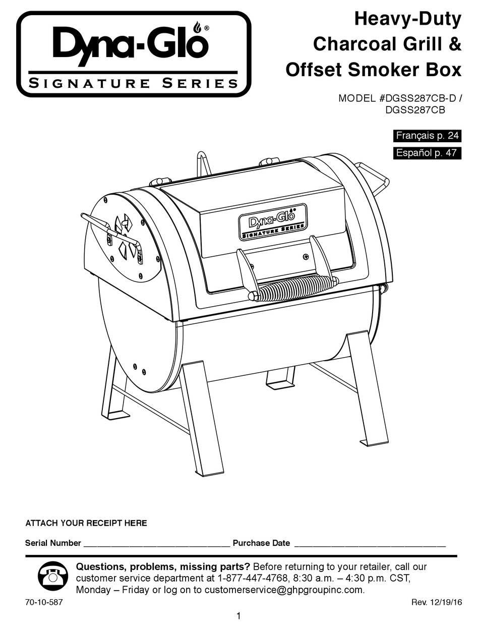 DYNAGLO DGSS287CB MANUAL Pdf Download ManualsLib