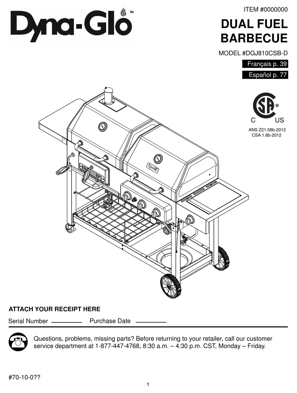 DYNAGLO DGJ810CSBD1 MANUAL Pdf Download ManualsLib