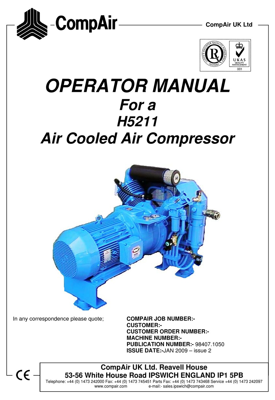 COMPAIR H5211 OPERATOR'S MANUAL Pdf Download ManualsLib