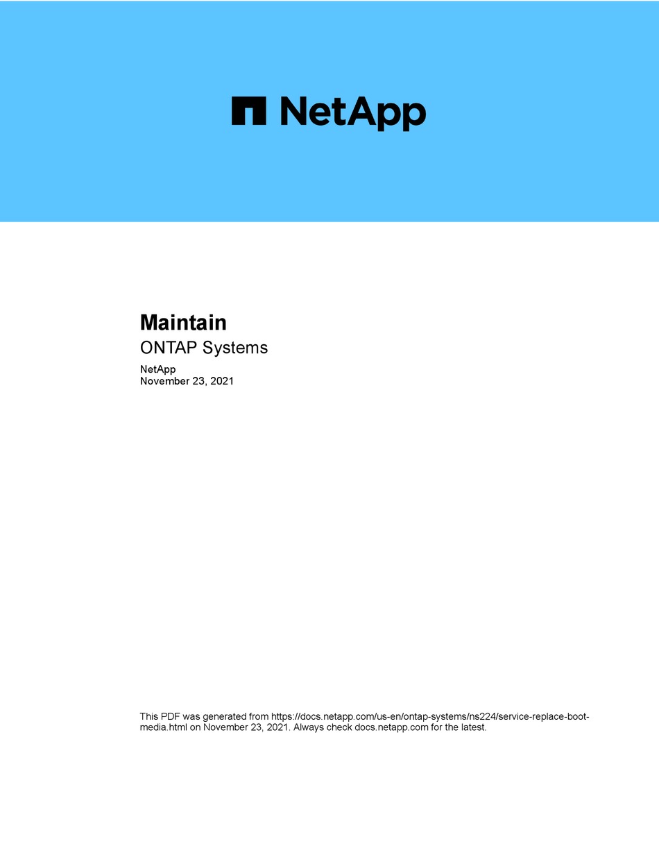 NETAPP NS224 INSTRUCTIONS MANUAL Pdf Download ManualsLib