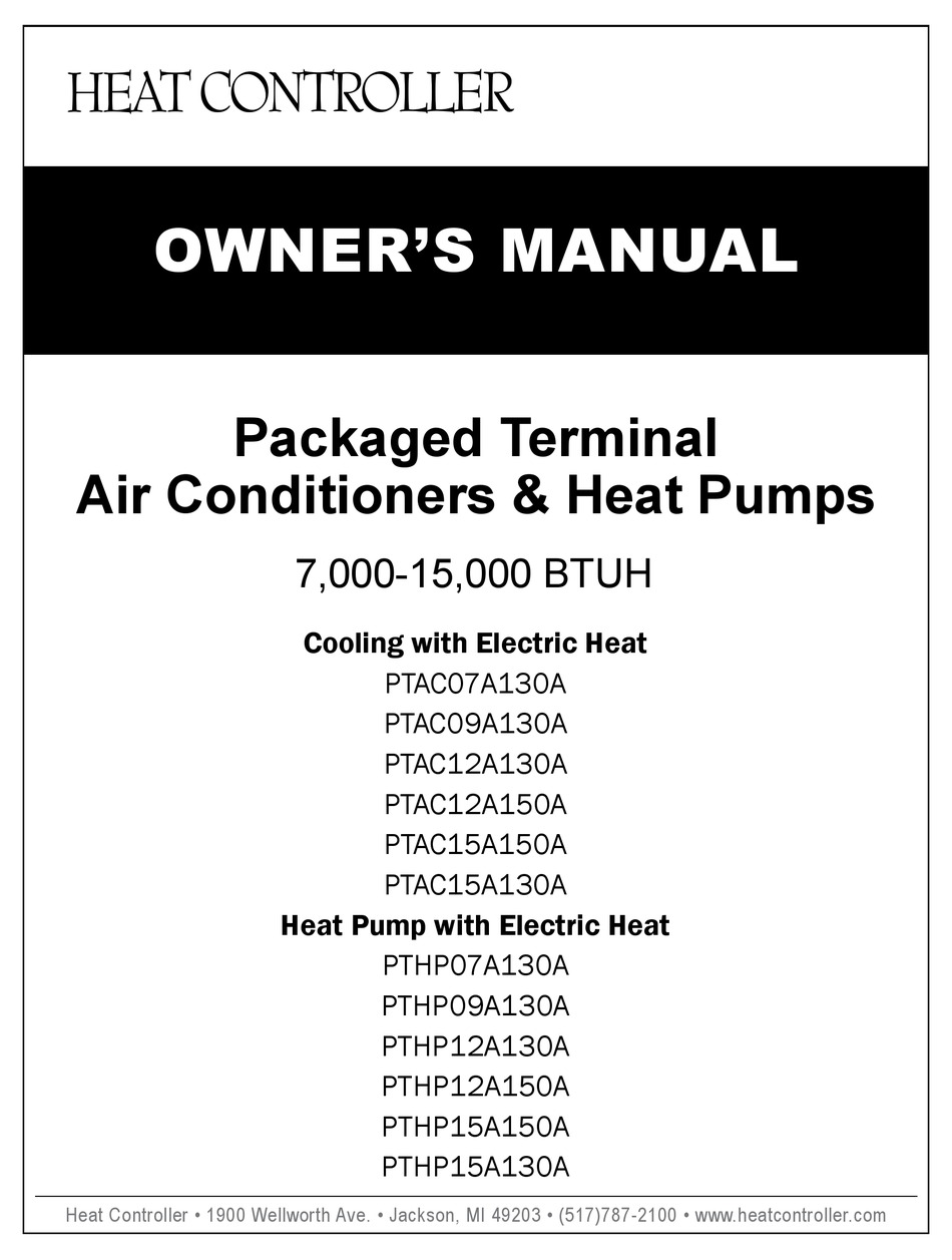 HEAT CONTROLLER PTAC09A130A OWNER'S MANUAL Pdf Download ManualsLib