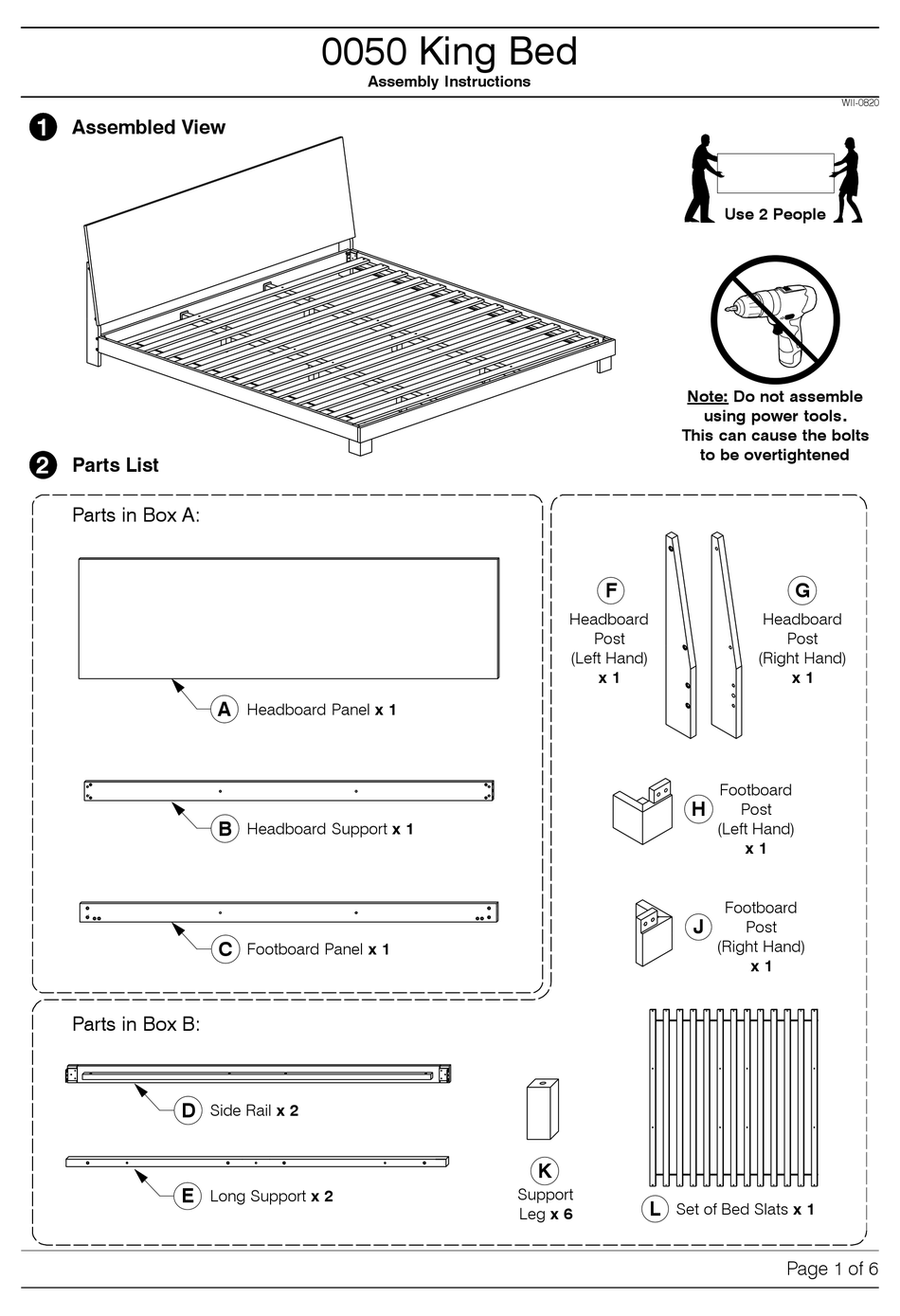 BAXTON STUDIO KING BED 0050 ASSEMBLY INSTRUCTIONS MANUAL Pdf