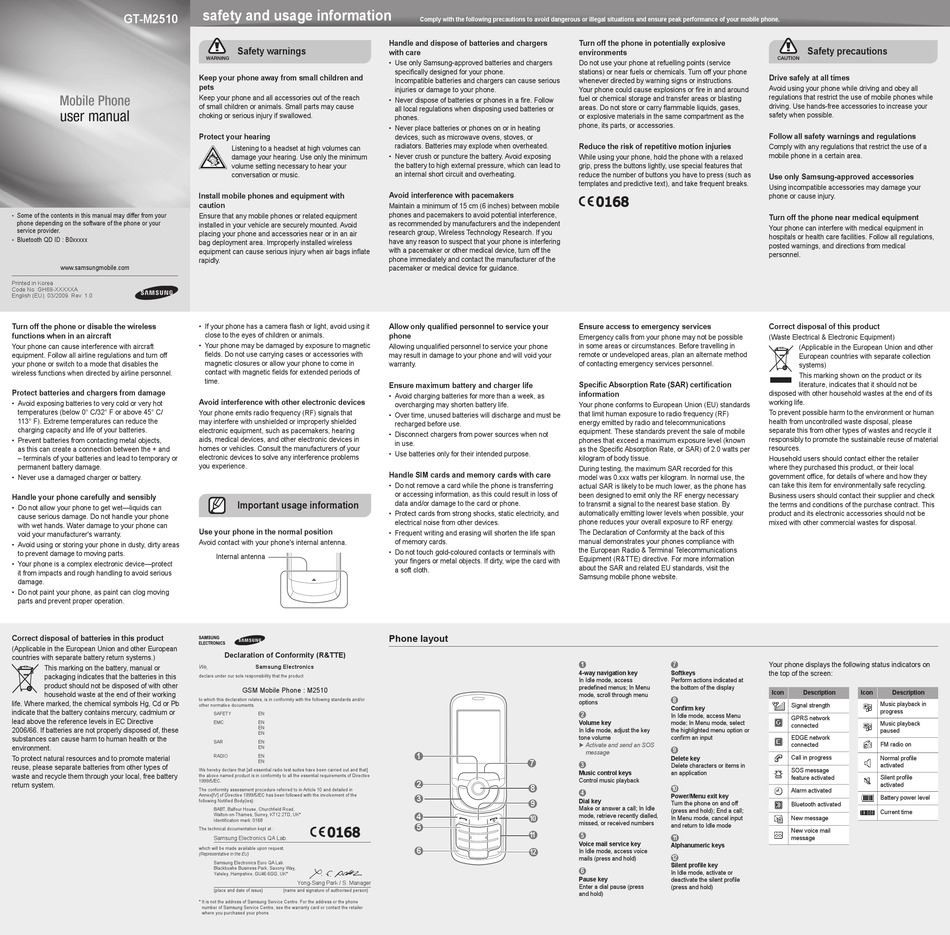 SAMSUNG GTM2510 USER MANUAL Pdf Download ManualsLib