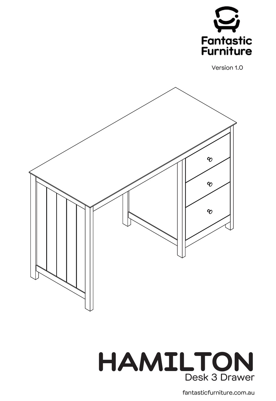 FANTASTIC FURNITURE HAMILTON DESK 3 DRAWER MANUAL Pdf Download ManualsLib