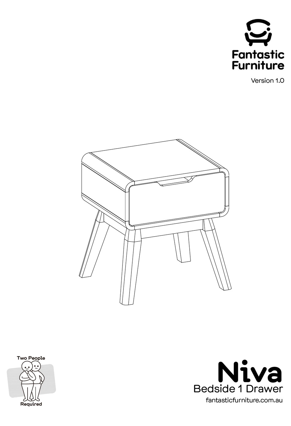 FANTASTIC FURNITURE NIVA BEDSIDE 1 DRAWER MANUAL Pdf Download ManualsLib