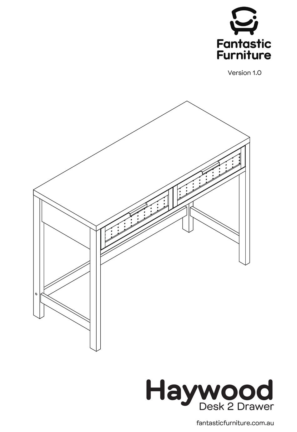 FANTASTIC FURNITURE HAYWOOD DESK 2 DRAWER MANUAL Pdf Download ManualsLib