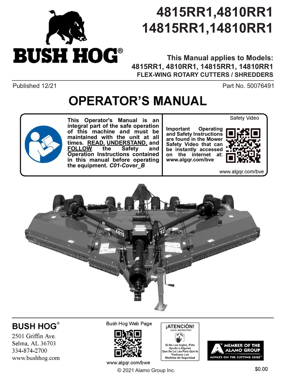 BUSH HOG 4810RR1 OPERATOR
