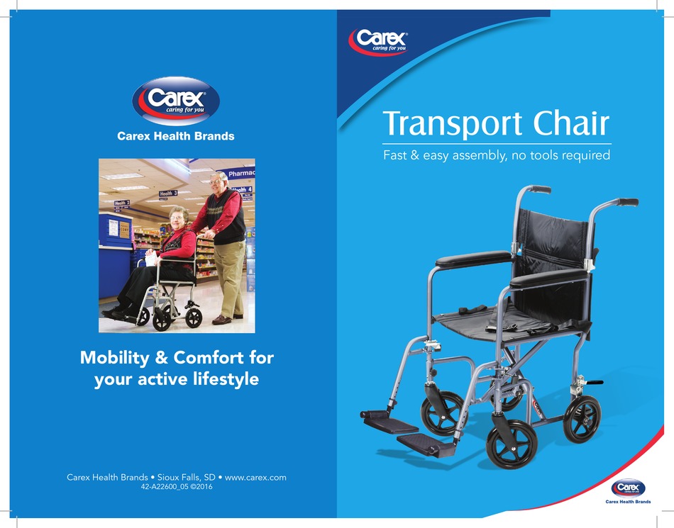 CAREX TRANSPORT CHAIR INSTRUCTIONS Pdf Download ManualsLib