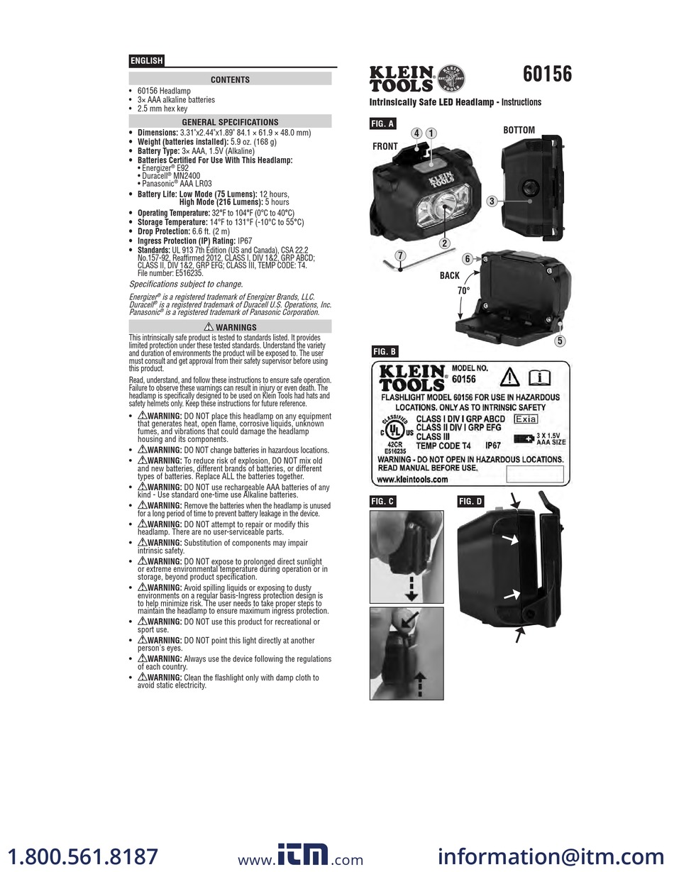 KLEIN TOOLS 60156 INSTRUCTIONS Pdf Download ManualsLib