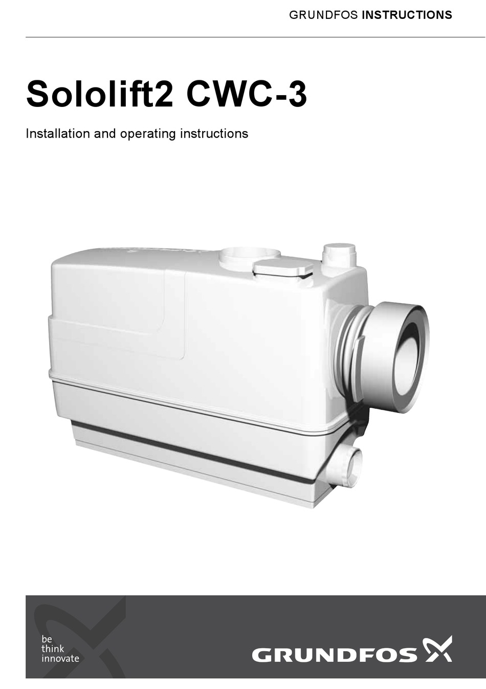 GRUNDFOS SOLOLIFT2 CWC-3 INSTALLATION AND OPERATING INSTRUCTIONS MANUAL ...