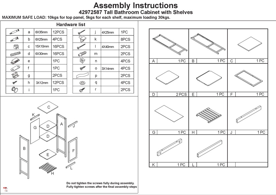 KMART 42972587 ASSEMBLY INSTRUCTIONS Pdf Download ManualsLib