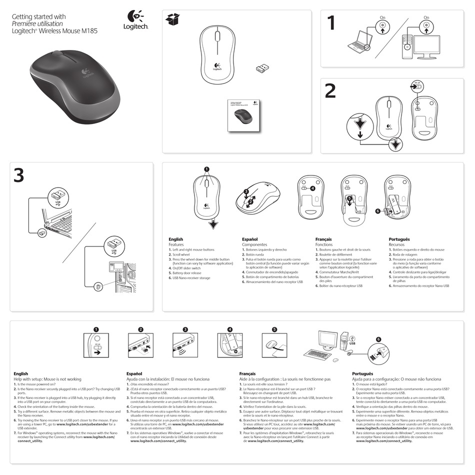 LOGITECH M185 GETTING STARTED Pdf Download | ManualsLib